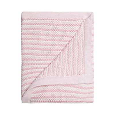 Baby girls' light pink knitted blanket